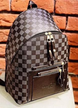 Рюкзак чорний жіночий чоловічий в стилі louis vuitton multi луї вітон унісекс