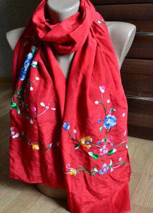 Китайський шовк розкішний шовковий палантин шарф з вишивкою3 фото