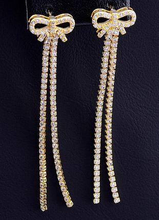 Серьги фианит (позолота 18к)