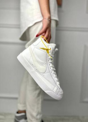 Женские кожаные белые высокие кроссовки nike blazer 77 mid🆕найк блейзер мид3 фото