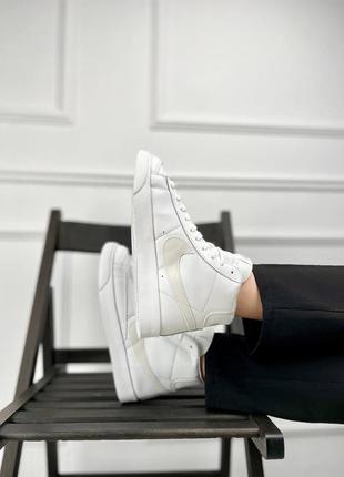 Женские кожаные белые высокие кроссовки nike blazer 77 mid🆕найк блейзер мид8 фото