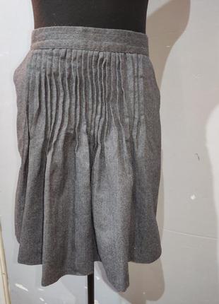 Шерстяная юбка с произвольными защипами2 фото