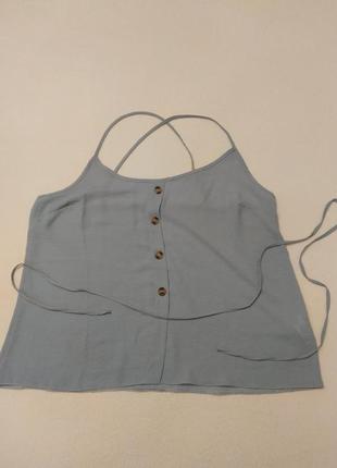 Фактурная блуза маечка голубая на пуговицах большого размера. 20/48/4xl2 фото