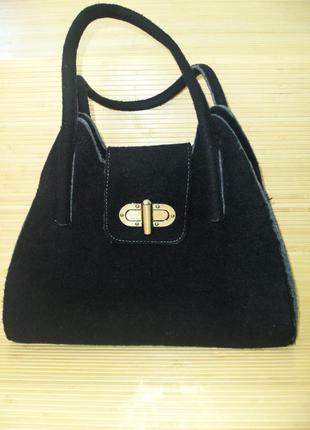 Французька сумка з ефектом валяної вовни