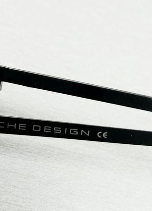 Porsche design стильные мужские солнцезащитные очки маска черные с серебром поляризированые7 фото