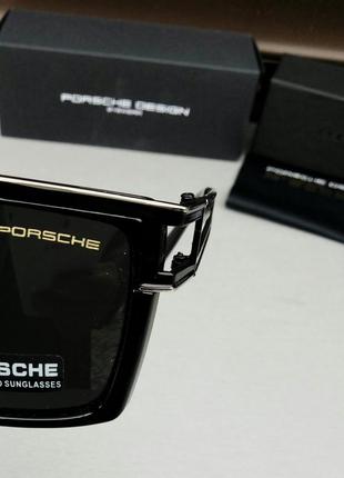 Porsche design стильные мужские солнцезащитные очки маска черные с серебром поляризированые10 фото