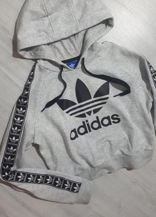 Укороченная толстовка с капюшоном copa adidas/худи/свитшот7 фото