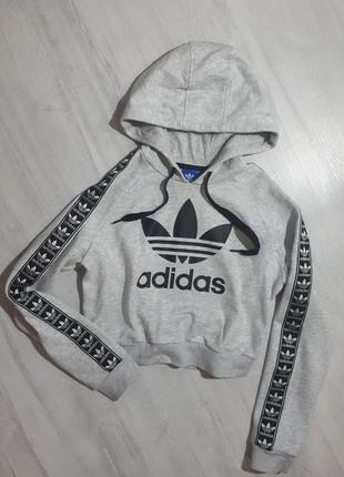 Укорочена толстовка з капюшоном adidas/худі/світшот2 фото