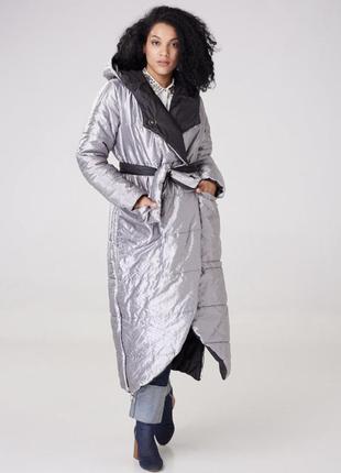 Пальто двустороннее тёплое пуховик женский стеганое пальто альберто бини2 фото
