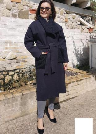Женская кашемировое пальто карманы букле материал - кашемир, карманы10 фото