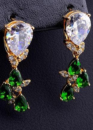 Серьги 'xuping' фианит (позолота 18к)