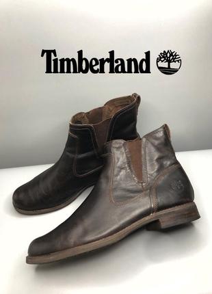 Женские ботинки челки коричневые timberland earthkeepers демисезонные боты