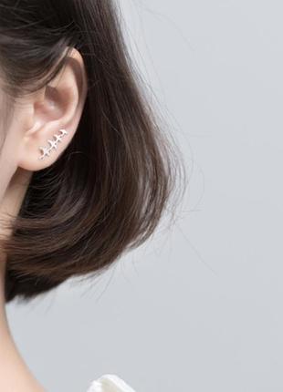 Сережки срібні клин птахів, срібло 925 проби або позолота