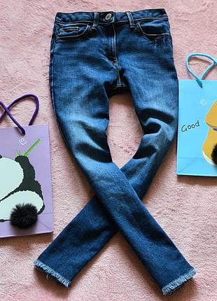 Джинсы трендовые скинни с бахрамой не джоггеры zara next disney h&m 9 лет