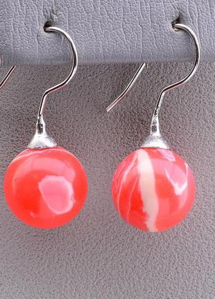 Сережки сардонікс срібло(925)