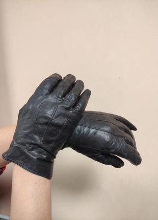 Florence +fred черные перчатки натуральные кожаные женские s / xs кожа