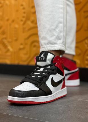 Жіночі кросівки nike air jordan high s black/white/red3 фото