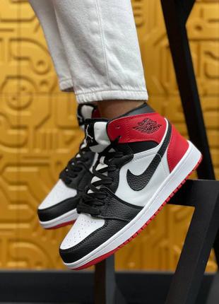 Жіночі кросівки nike air jordan high s black/white/red7 фото