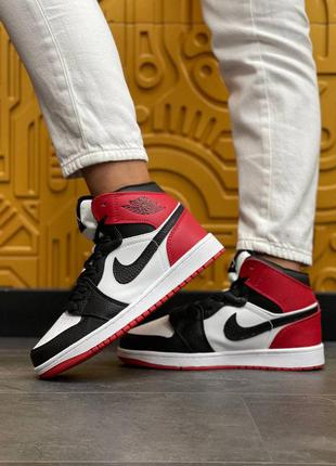 Жіночі кросівки nike air jordan high s black/white/red8 фото