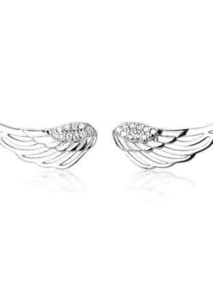 Сережки срібні крила ангела з камінням, із срібла 925 проби4 фото