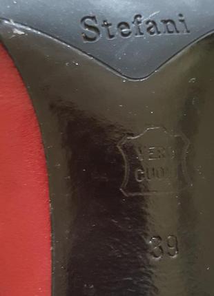 Красные кожаные сапоги сапожки на шпильке stefani 39 р италия8 фото