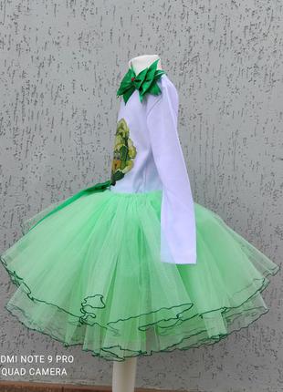 Карнавальний костюм капусти капустини гарбуза шинку салатова спідниця з фатину зелена5 фото