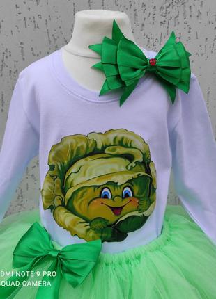 Карнавальний костюм капусти капустини гарбуза шинку салатова спідниця з фатину зелена3 фото