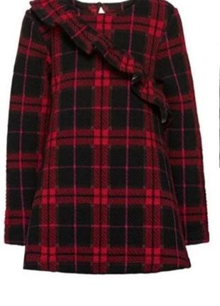 Бордовое платье в клетку lupilu р. 86/92, 98/104, 110/116см