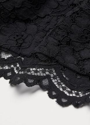 H&m платье чёрное гипюр гипюровое кружево классическое новое с вырезом на спине4 фото