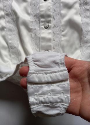 Шикарный шелковый боди / блуза с кружевными рукавами8 фото