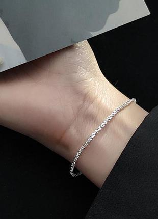 Браслет-цепочка, серебро 925 пробы