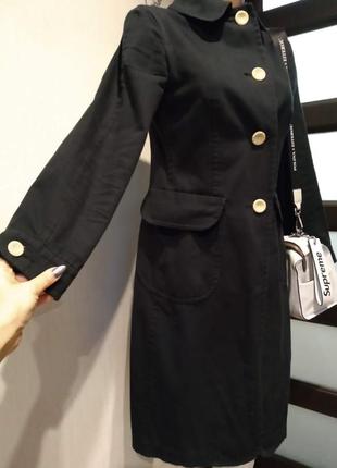 Відмінний стильний чорний плащ трэнч кардиган