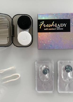 Кольорові лінзи сірі перекрывабт карі оченята