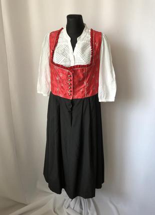 Красный с черным баварский костюм дирндль октоберфест4 фото