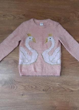 Обалденный свитер с лебедями