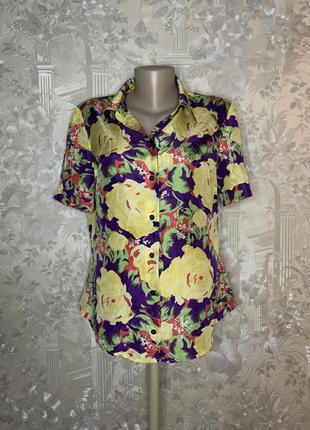 Шелковая блуза цветочный принт ken1 фото