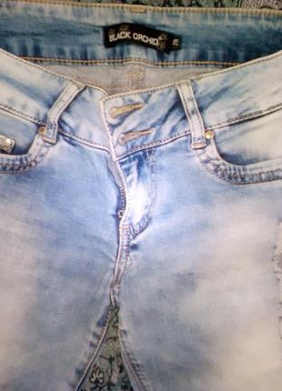 Бриджи рваные джинсовые2 фото