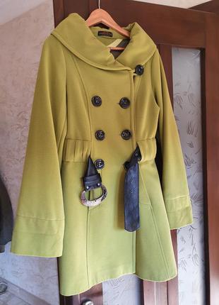 Пальто оливкового цвета s m l2 фото