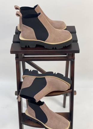 Ексклюзивні черевики з натуральної італійської замші та шкіри челсі9 фото