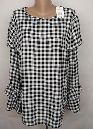 Суперовая блуза в клетку с рюшами воланами george 🍁🌹🍁