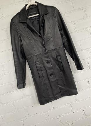 Вінтажне шкіряний плащ, шкіряний плащ, шкіряний тренч roco baroco