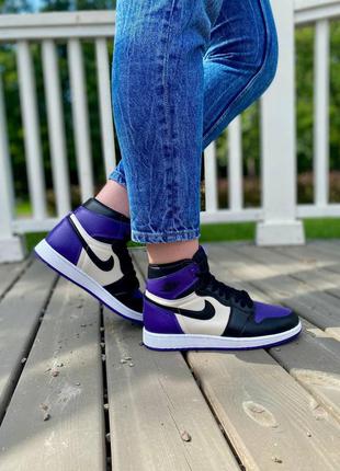 Nike air jordan retro 1 violet кроссовки найк аир джордан наложенный платёж купить2 фото