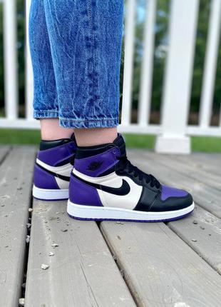 Nike air jordan retro 1 violet кроссовки найк аир джордан наложенный платёж купить3 фото