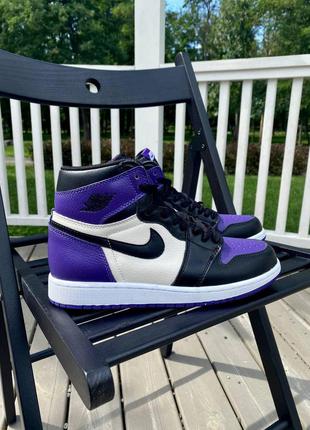 Nike air jordan retro 1 violet кроссовки найк аир джордан наложенный платёж купить9 фото