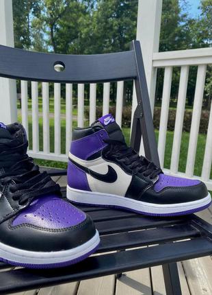 Nike air jordan retro 1 violet кроссовки найк аир джордан наложенный платёж купить7 фото