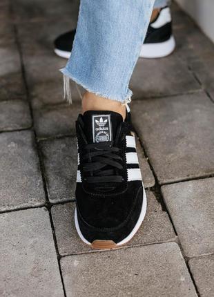 Кросівки adidas iniki black/white кросівки2 фото