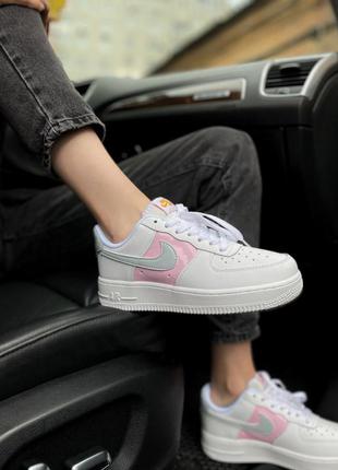 Кросівки air force 1 white/pink/grey  кроссовки8 фото