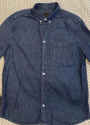 Джинсовая рубашка h&m