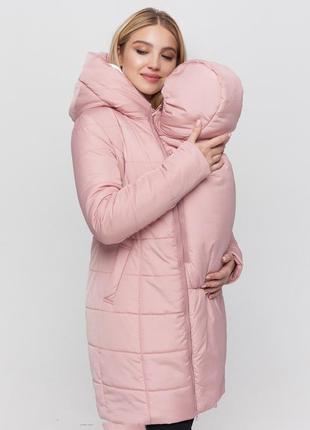 Курточка зимова для вагітних і слинго мам слинго-пальто зимове з капюшоном