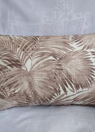 Декоративна наволочка  30*45 з коричневим листям,бежеві наволочки, чохли на подушки